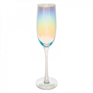 Champagneglas regnbuefarvet - Safir