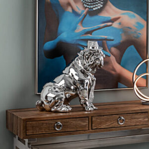Stor sølv skulptur - Bulldog