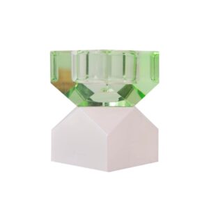 C´est Bon - Krystal stage, grøn, tåget lyserød, 8,5x6x6 cm