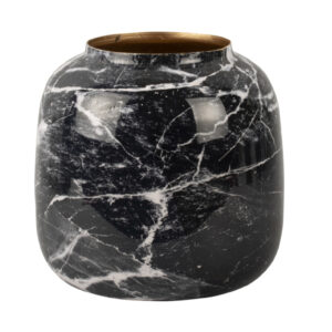 Present Time, Sphere vase - Black Marble (Medium)