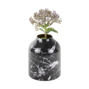 Present Time, Straight vase - Black Marble (Extra small)