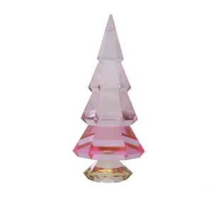 C'est Bon - Krystal juletræ, l. pink/smør, 7,5x7,5x20,5cm