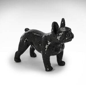 Bulldog skulptur stående - Atila (Sort)