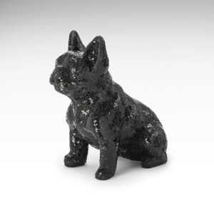 Bulldog skulptur siddende - Atila (Sort)