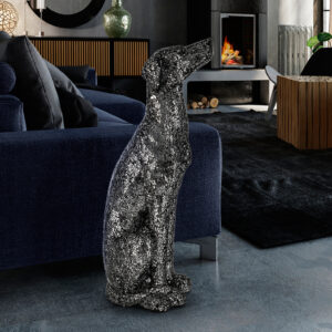 Greyhound skulptur - Dogo (Sort/Sølv)