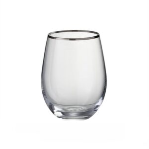 J-Line vandglas - Safir, Sølvkant