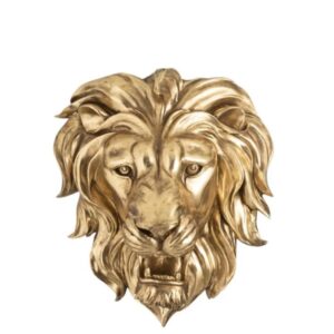 Vægskulptur - Løve (Guld)