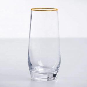 Vandglas med guldkant-  Safir, mellem