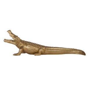 Skulptur - Krokodille, mellem (Guld)